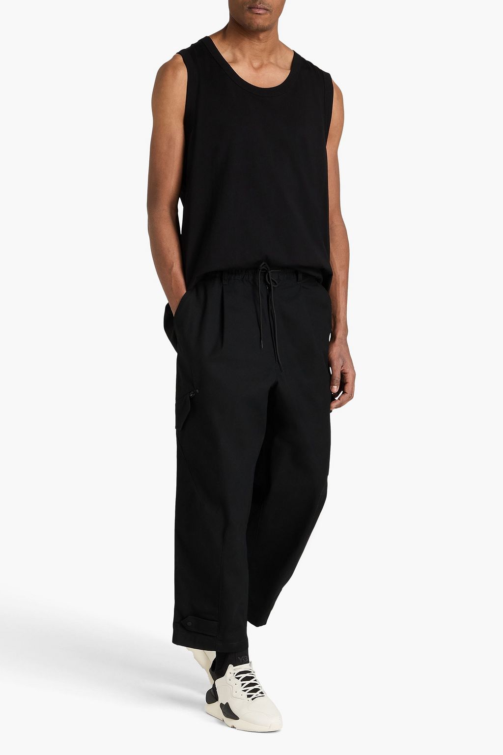 Y-3 Cropped cotton-canvas cargo pants