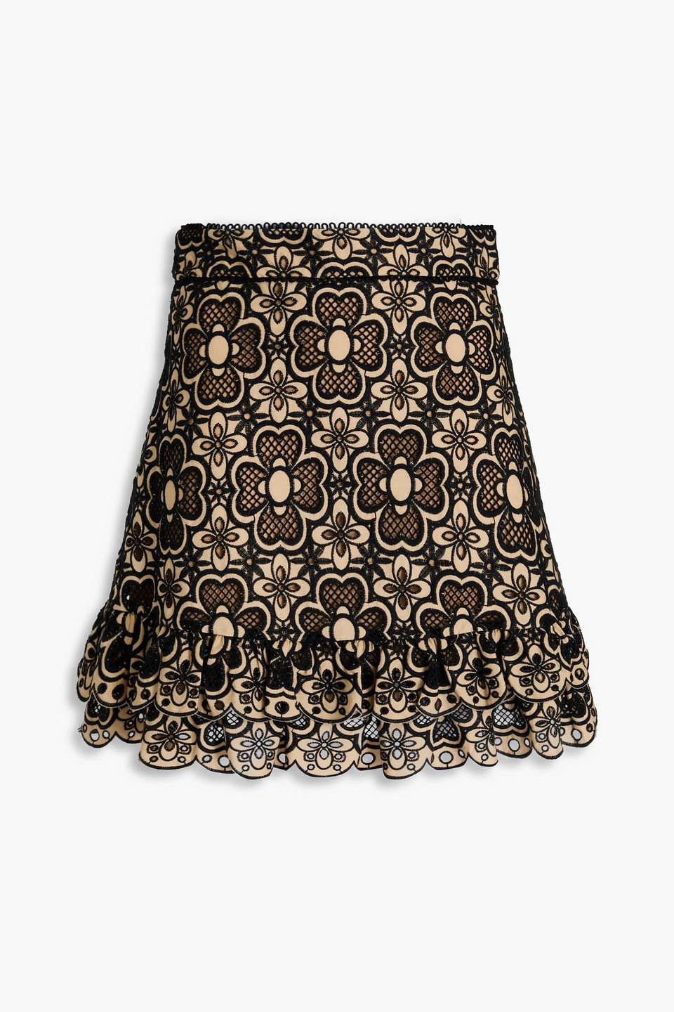Sandro Tiered Broderie Anglaise Cotton Mini Skirt