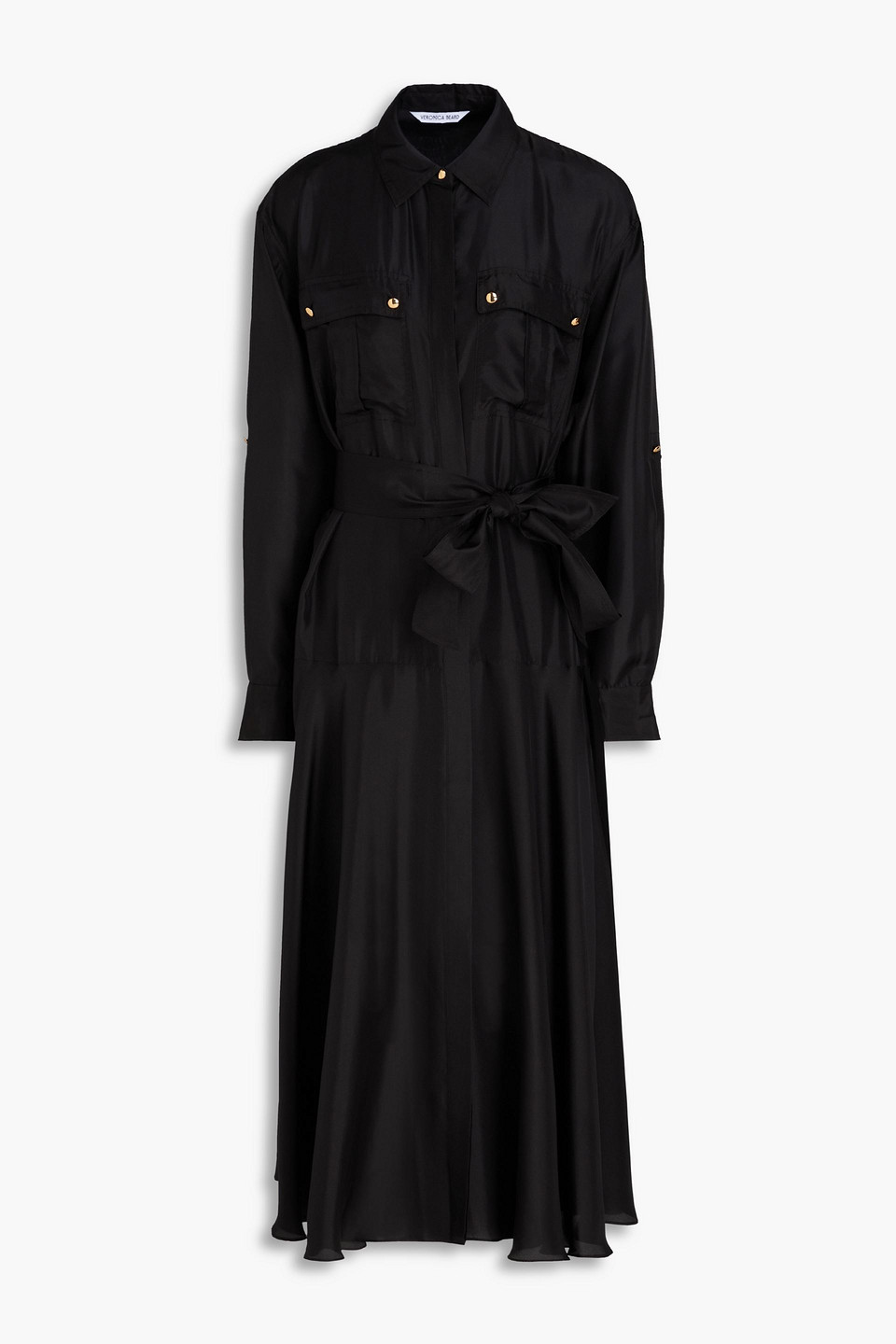 VERONICA BEARD CAMILLE SILK MIDI SHIRT DRESS