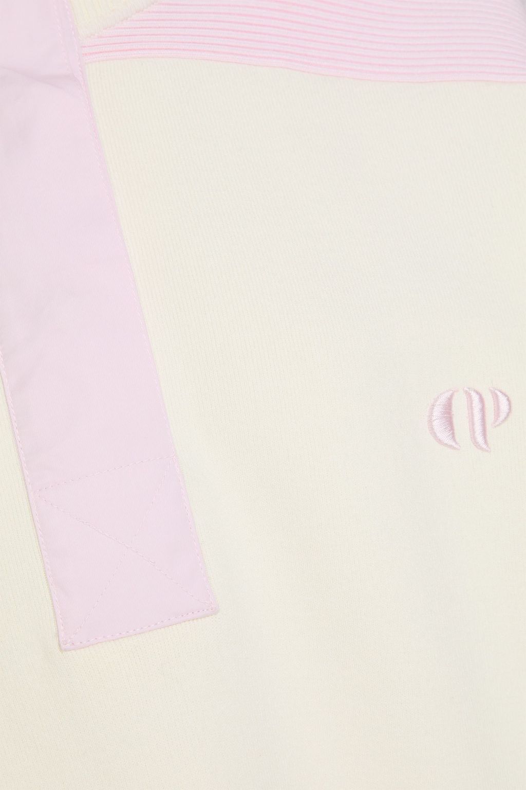 CLAUDIE PIERLOT كنزة رياضية بنصف سحاب من نسيج محبوك بلونين