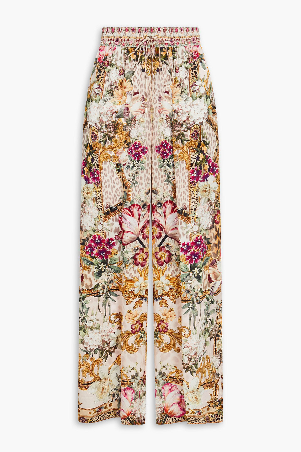 Camilla Printed Silk Crepe De Chine Wide-leg Pants In Multicolor