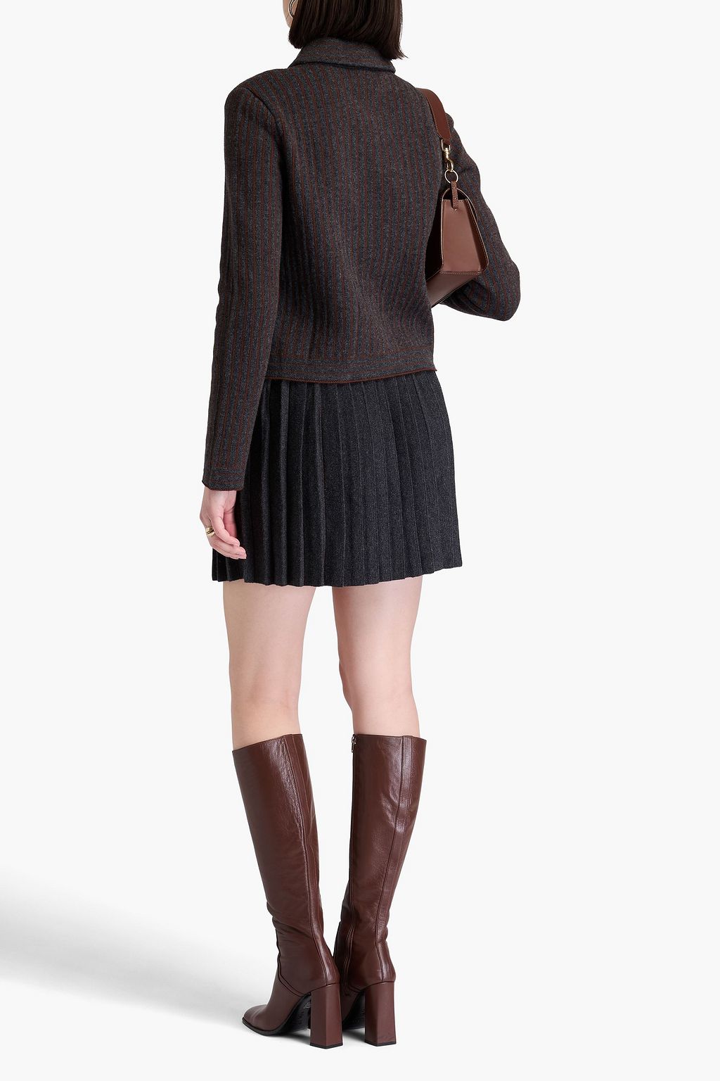 CLAUDIE PIERLOT كارديغان من نسيج محبوك بتصميم مخطط