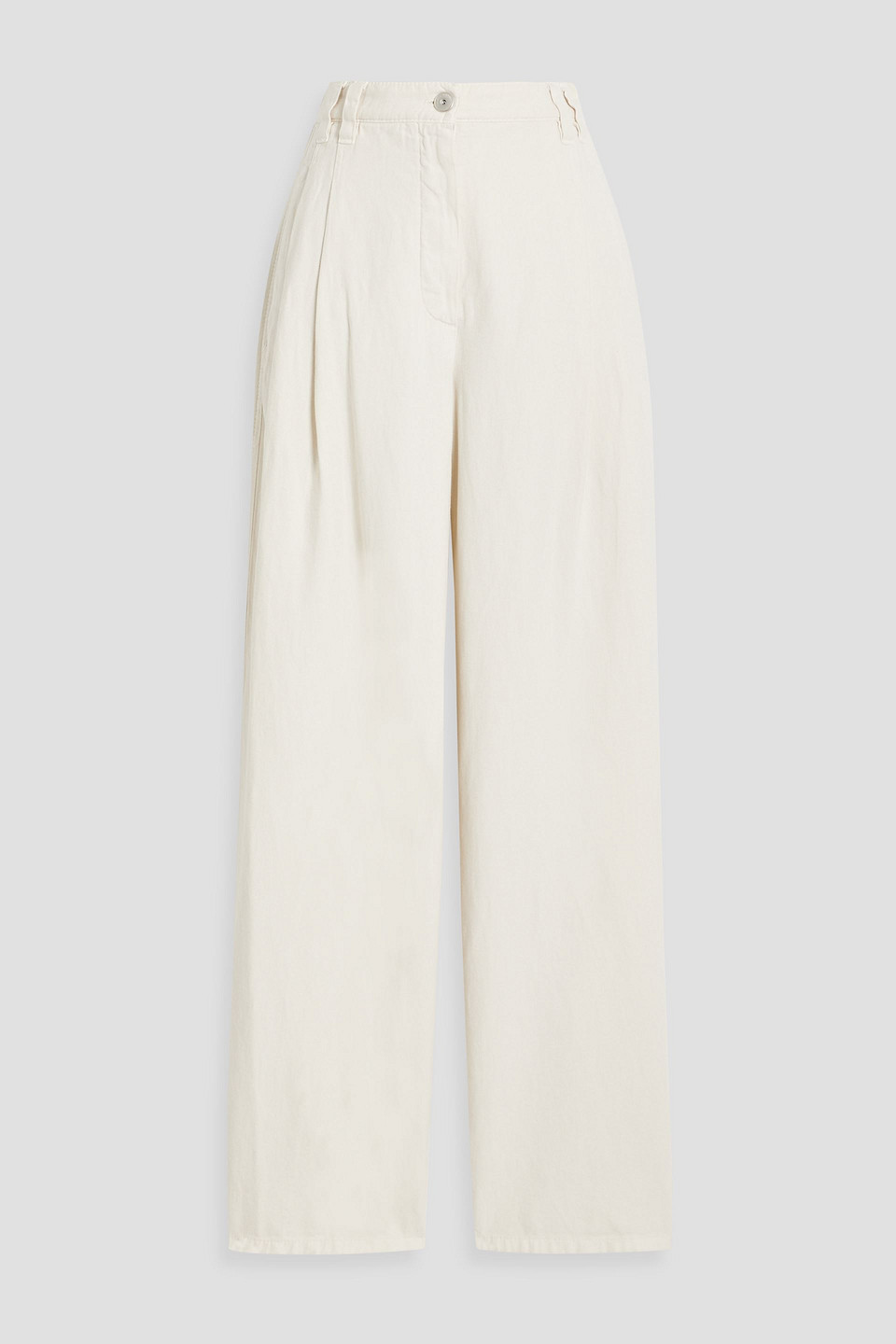BRUNELLO CUCINELLI COTTON AND LINEN-BLEND TWILL STRAIGHT-LEG PANTS