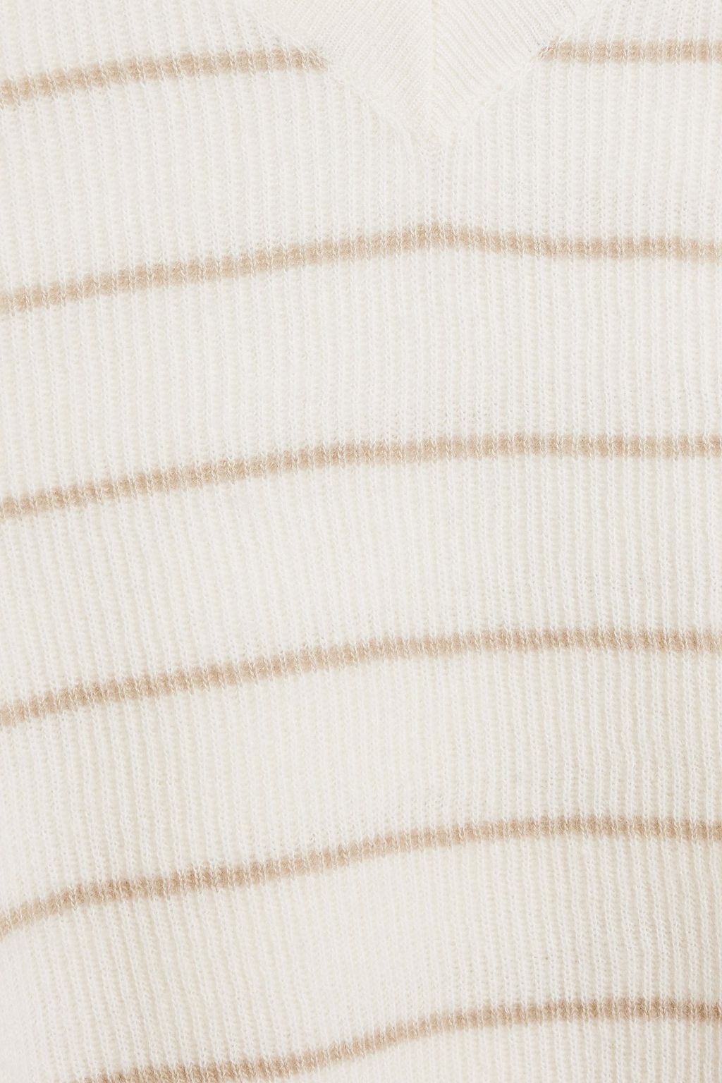 BRUNELLO CUCINELLI Striped ribbed cotton and alpaca-blend sweater