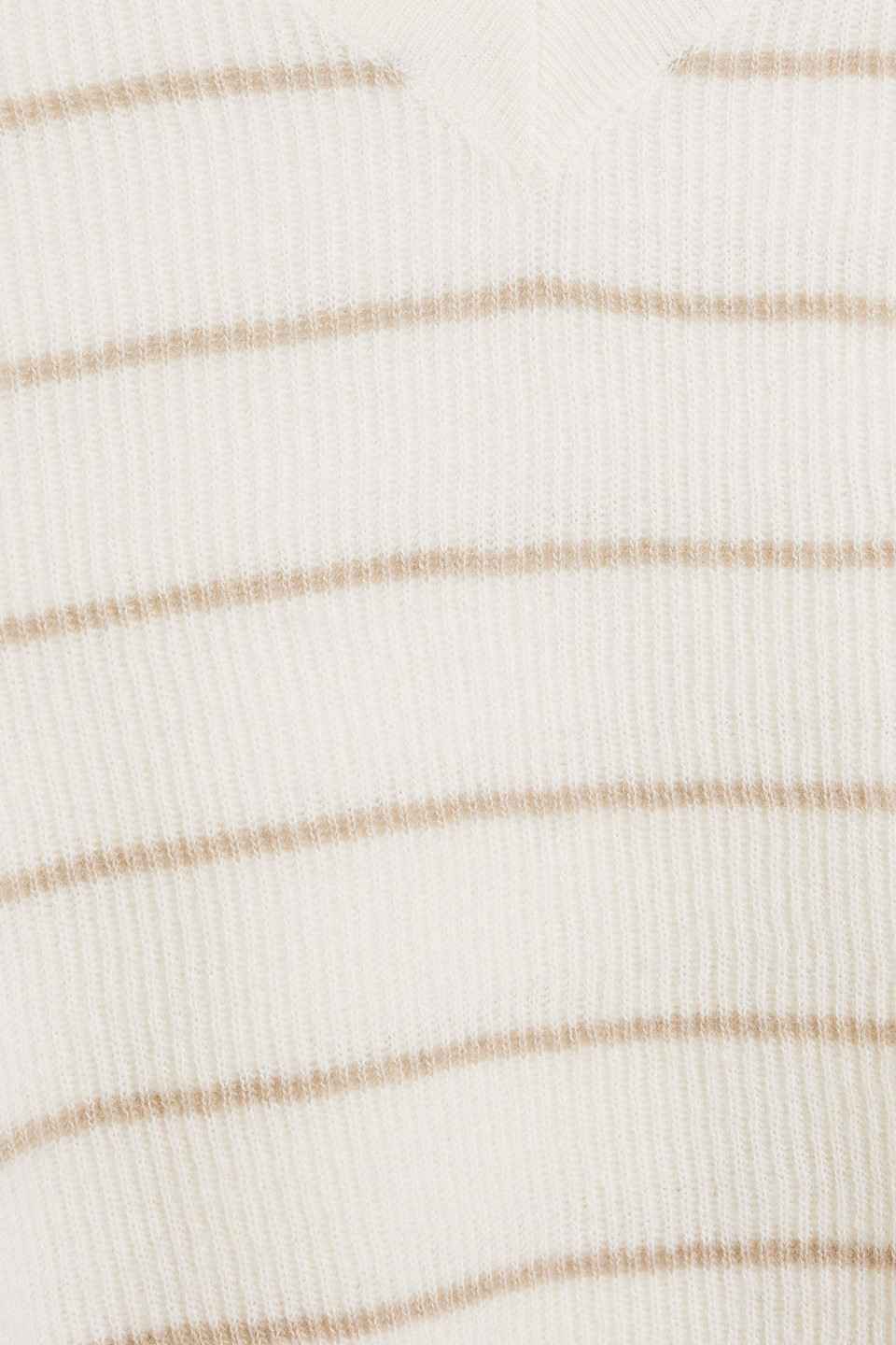 Brunello Cucinelli Striped Ribbed Cotton And Alpaca-blend Sweater In Ivory
