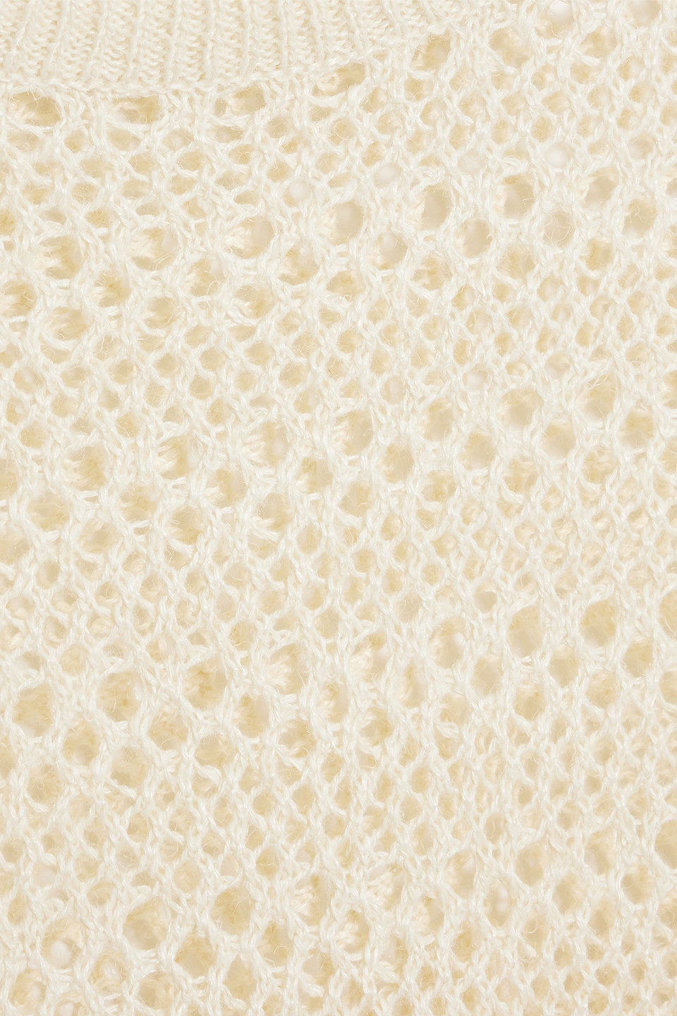 BRUNELLO CUCINELLI OPEN-KNIT LINEN AND SILK-BLEND SWEATER