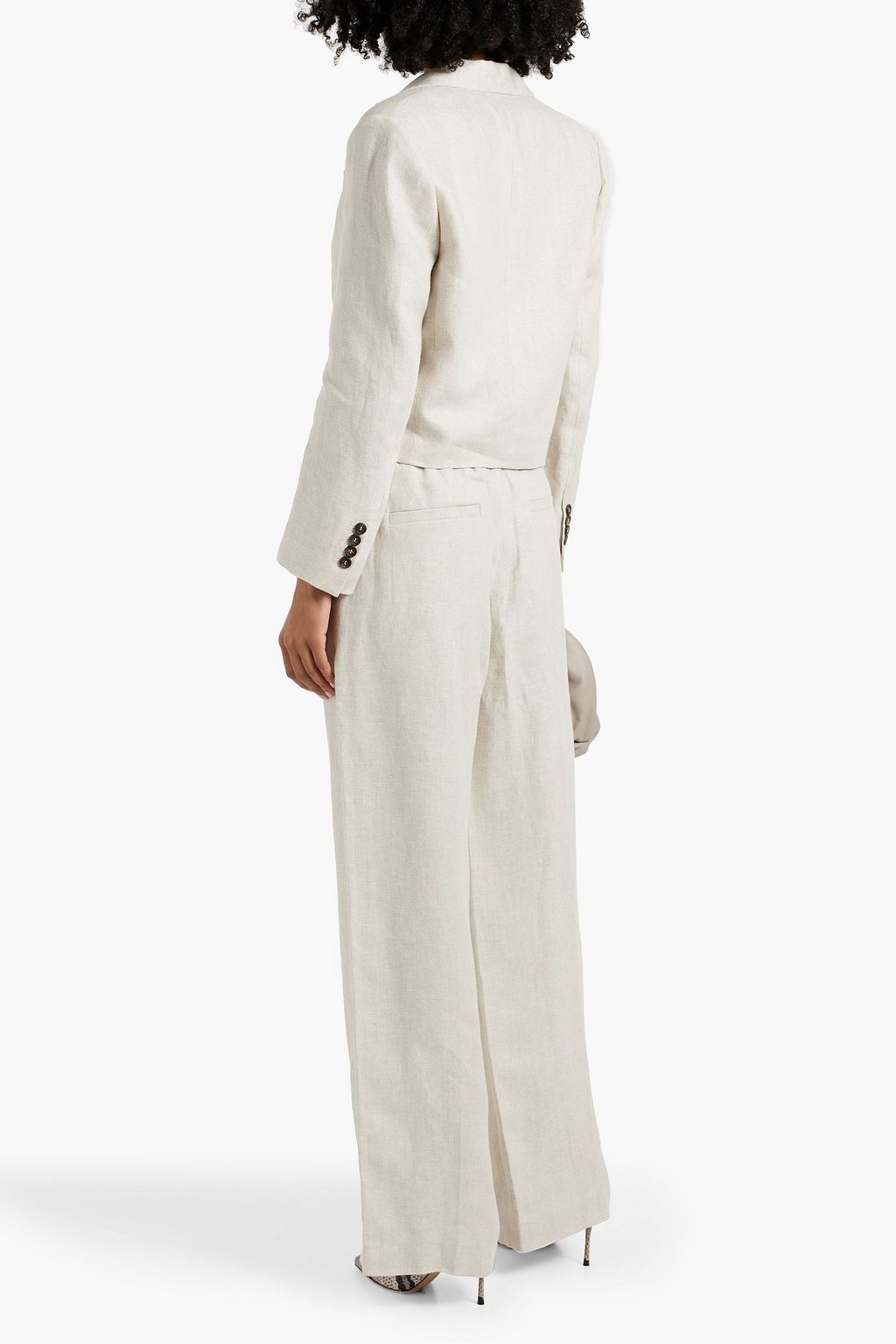 BRUNELLO CUCINELLI Linen-jacquard wide-leg pants