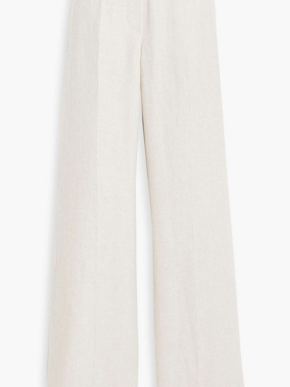 linen-jacquard wide-leg pants