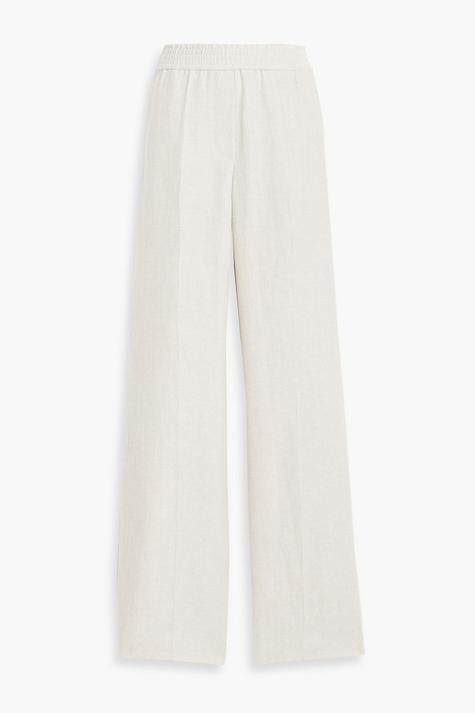Brunello Cucinelli Linen-jacquard Wide-leg Pants In Beige