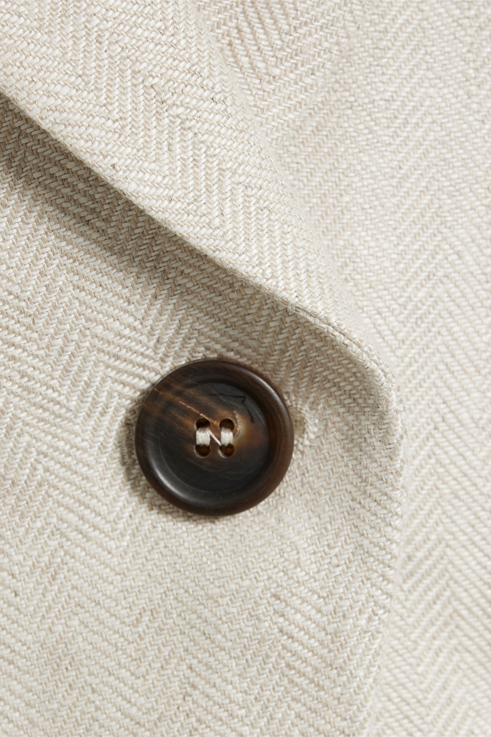Brunello Cucinelli Cropped Linen-jacquard Blazer In Beige