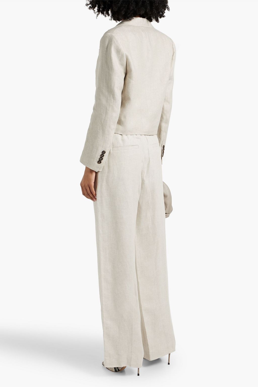 BRUNELLO CUCINELLI Cropped linen-jacquard blazer