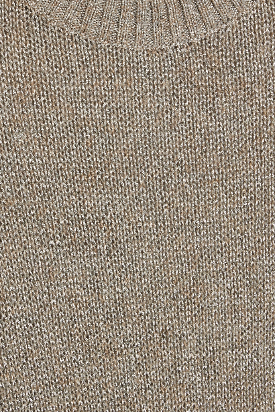 Brunello Cucinelli Metallic Knitted Sweater In Mushroom