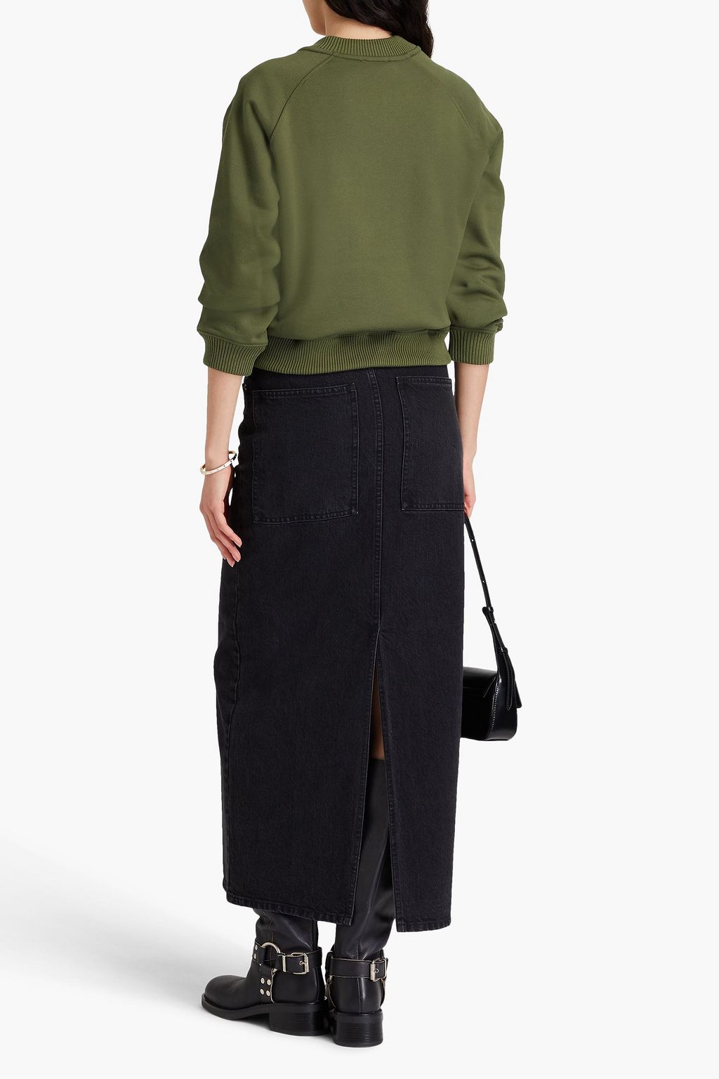 CLAUDIE PIERLOT سويت شيرت من قطن تيري الفرنسي المطاطي