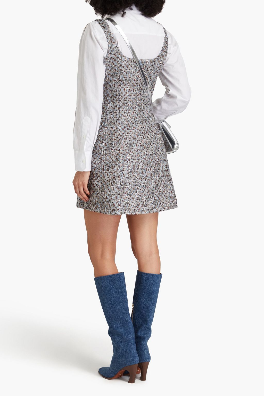 VERONICA BEARD Delphine metallic tweed mini dress