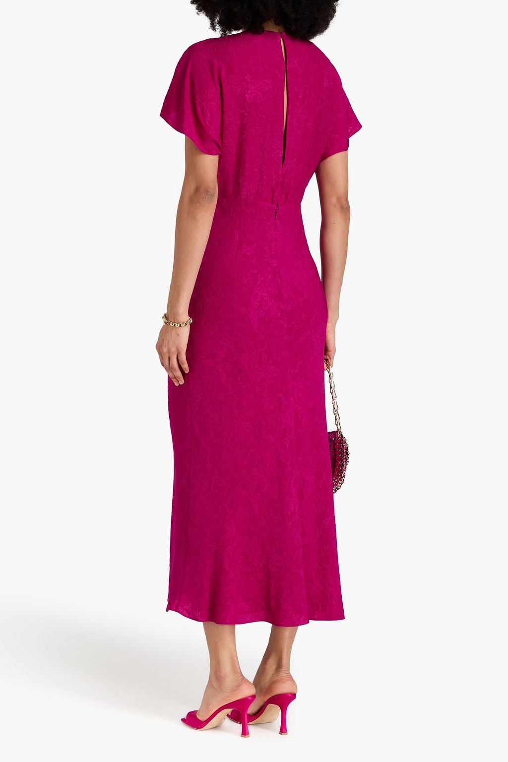 VERONICA BEARD Seymour pleated silk-jacquard maxi dress