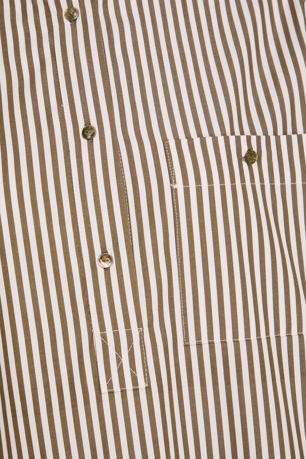 CLAUDIE PIERLOT فستان بأسلوب القميص متوسط الطول من قطن بوبلين وبتصميم مخطط