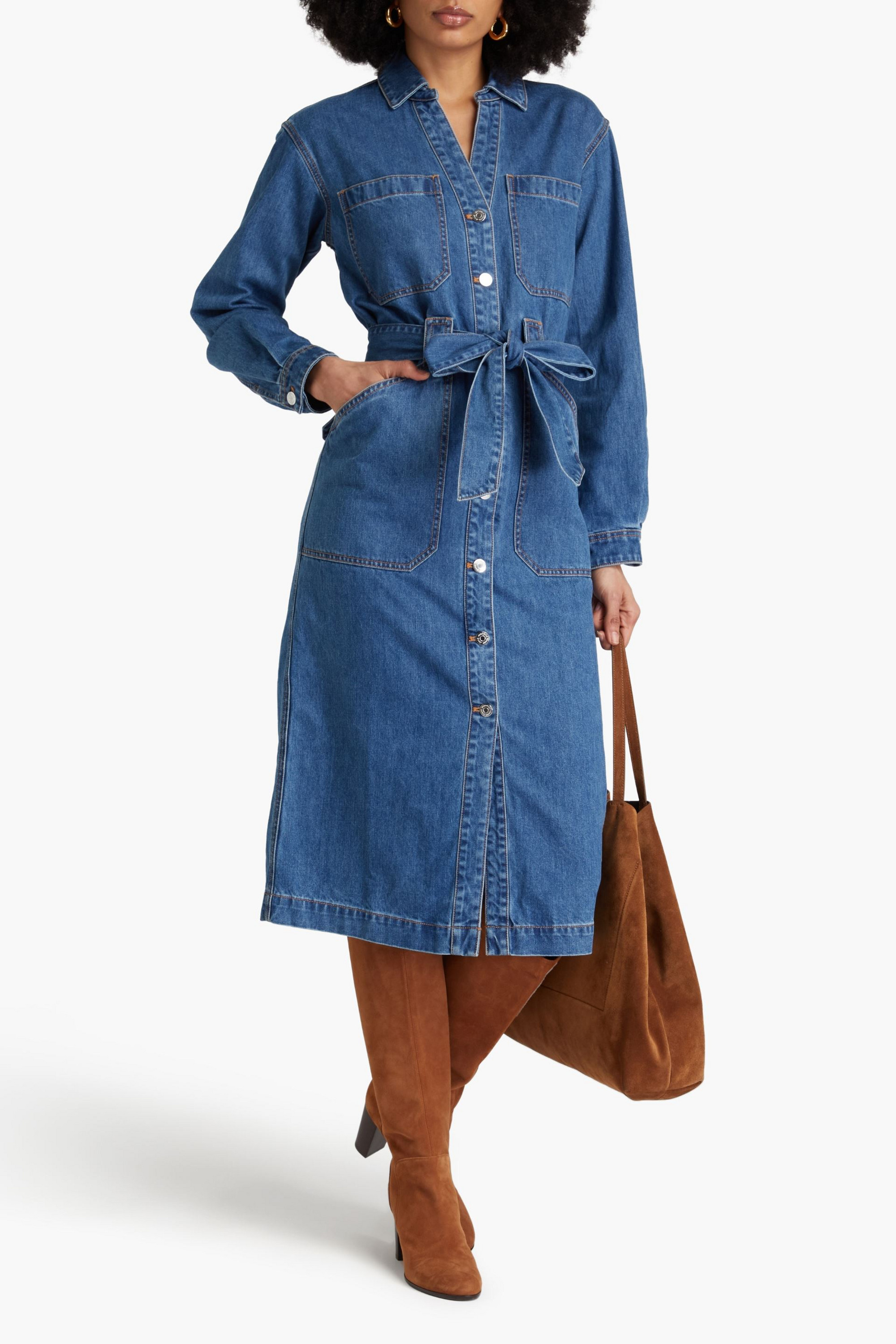 Veronica Beard Evelyn denim midi shirt dress