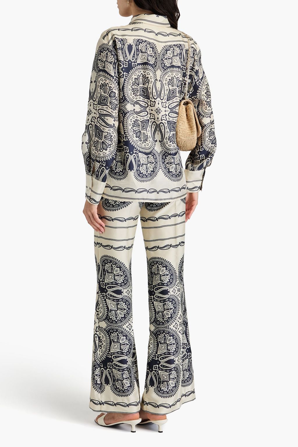 SANDRO Hemd aus Seiden-Twill mit Paisley-Print