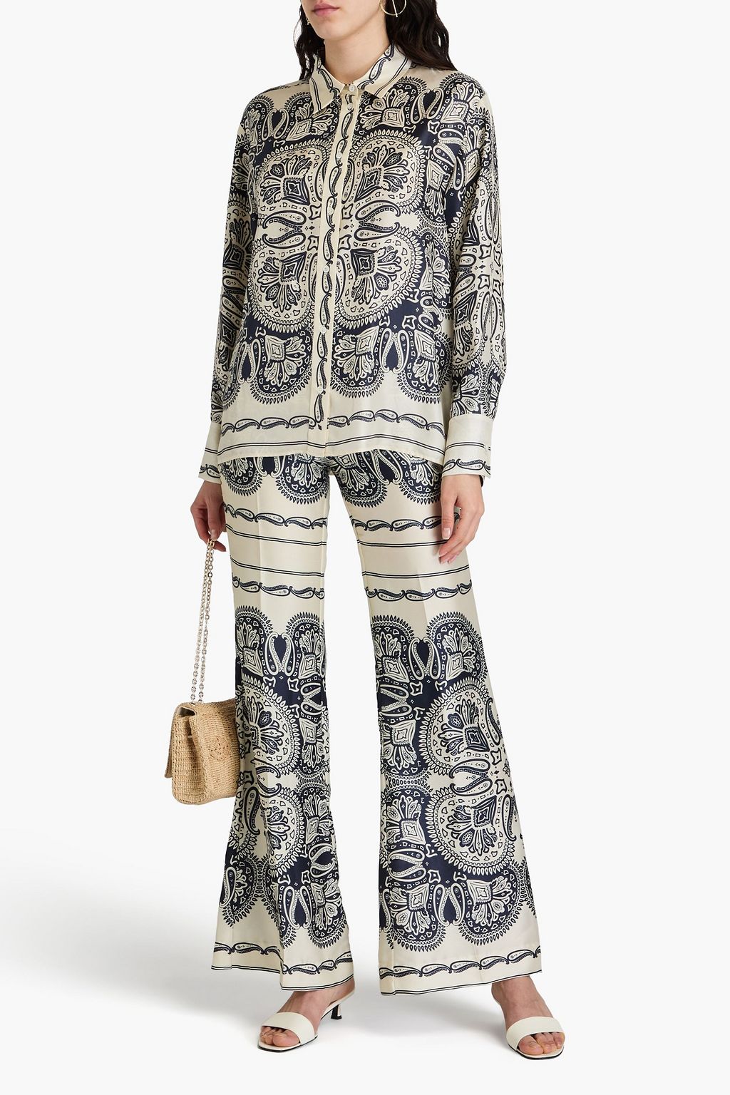 SANDRO Hemd aus Seiden-Twill mit Paisley-Print