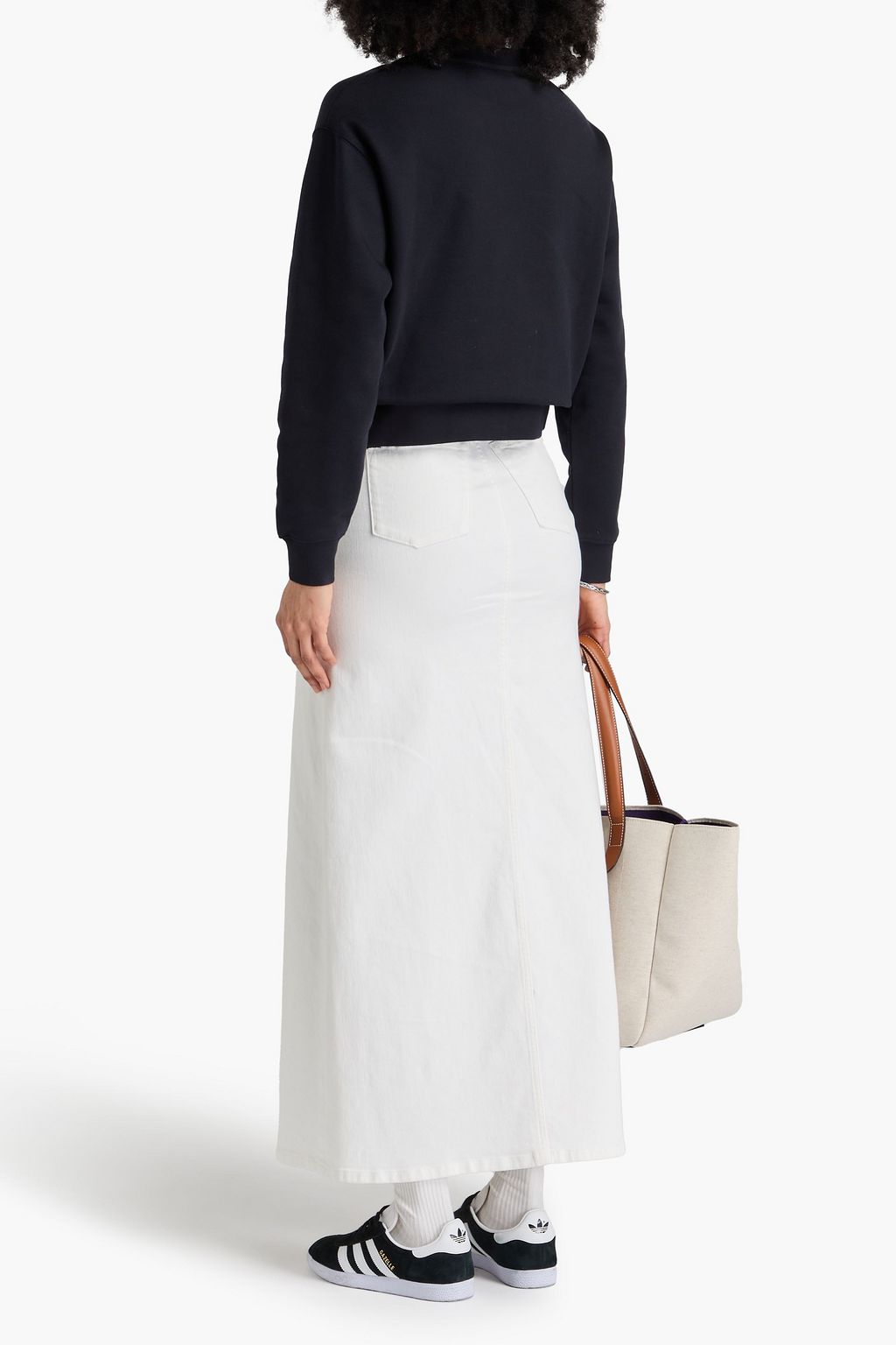 CLAUDIE PIERLOT سويت شيرت مصنوع من قطن تيري الفرنسي المطاطي بتصميم مطرّز