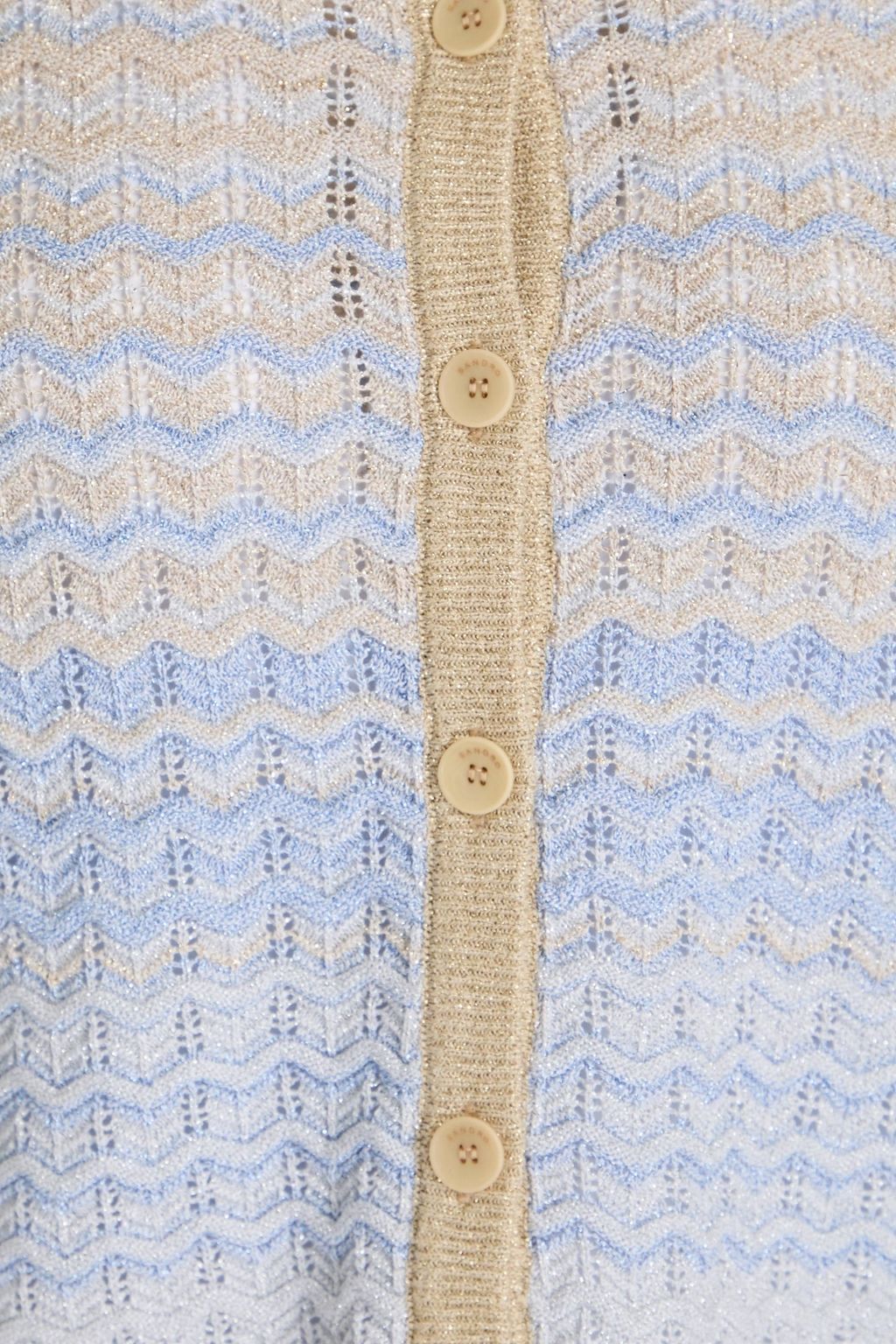 SANDRO Metallic crochet-knit cardigan
