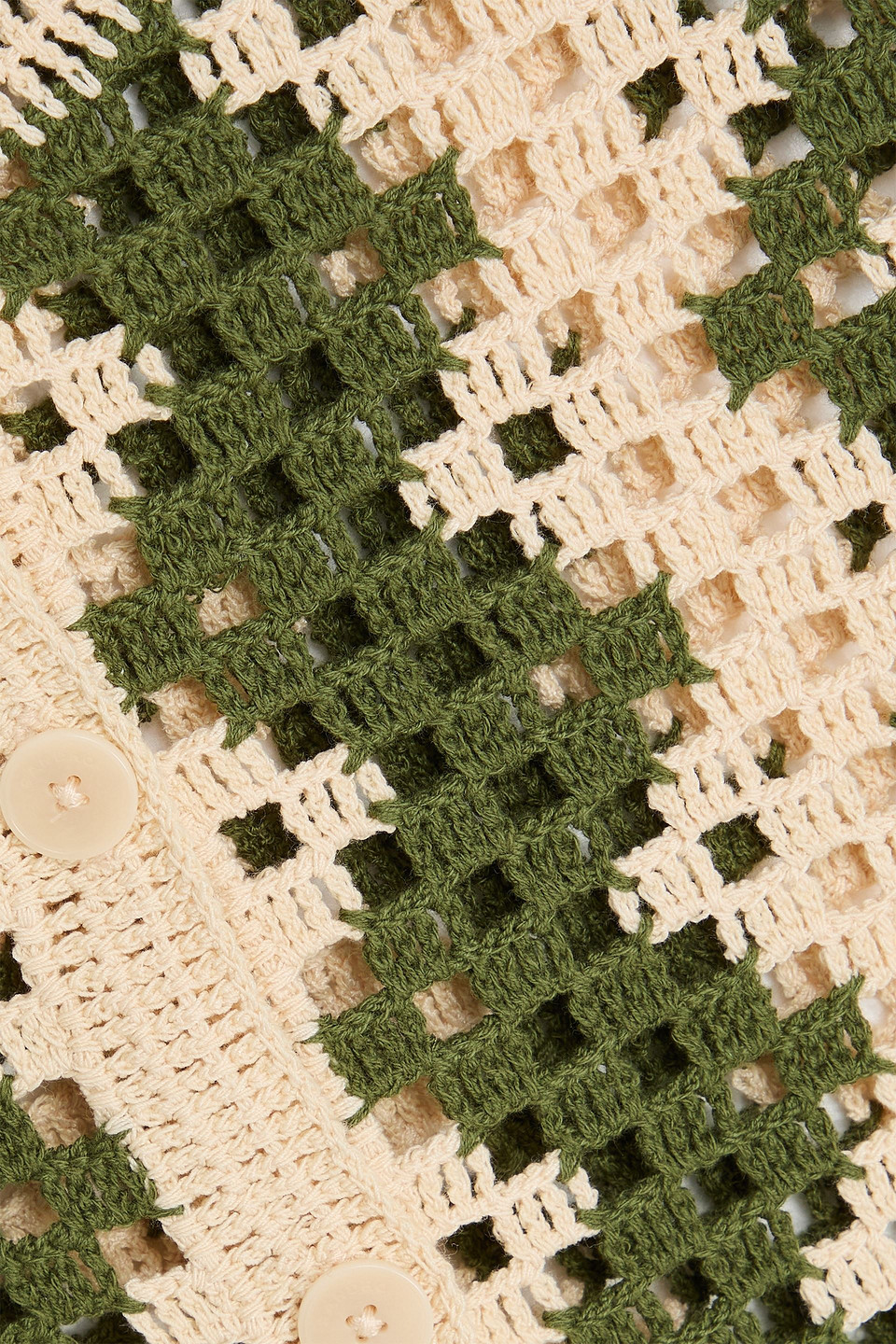 SANDRO CROPPED CROCHETED COTTON-BLEND TOP