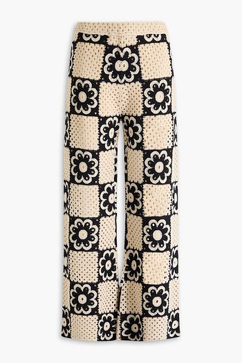 SANDRO Crochet-knit cotton-blend flared pants