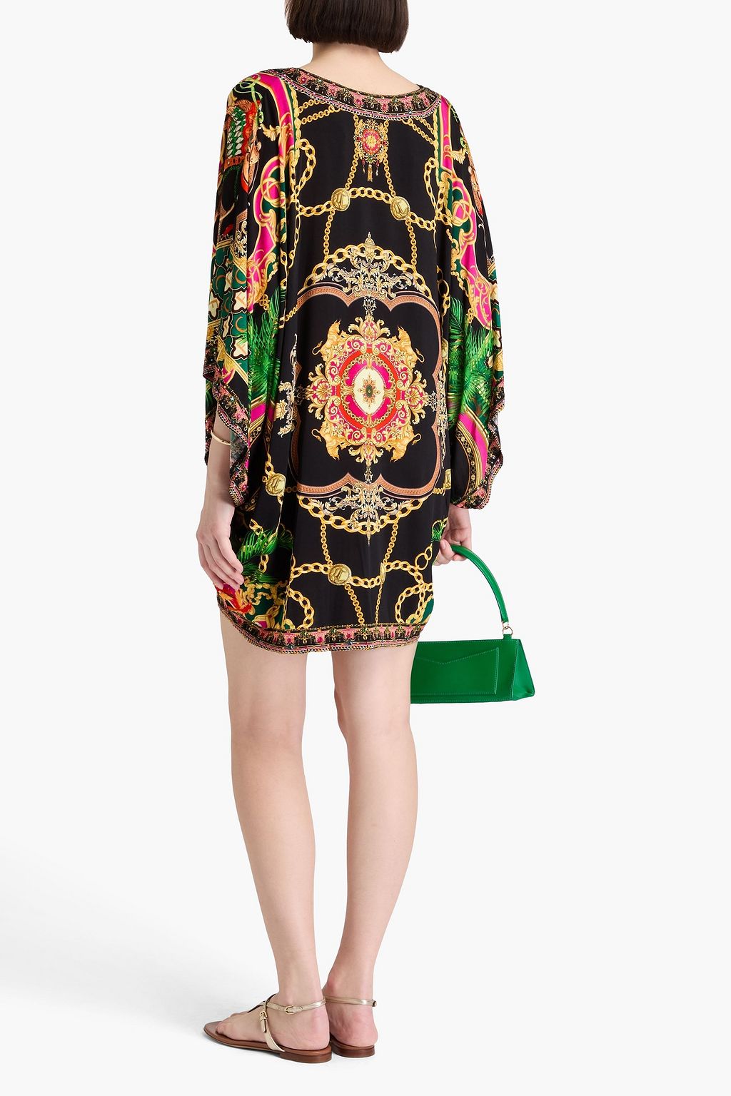 CAMILLA Crystal-embellished printed stretch-jersey kaftan