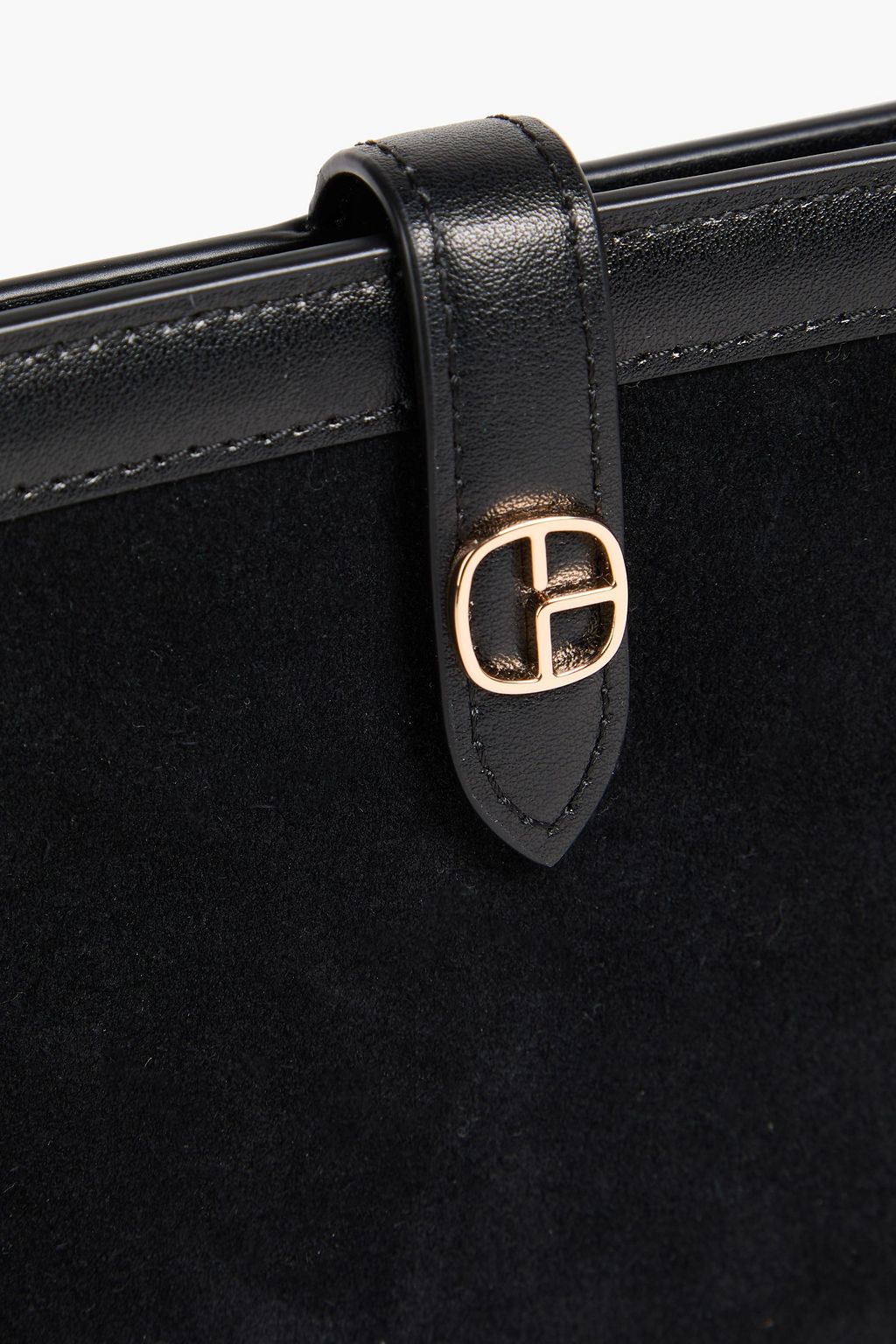 CLAUDIE PIERLOT Leather-trimmed suede clutch