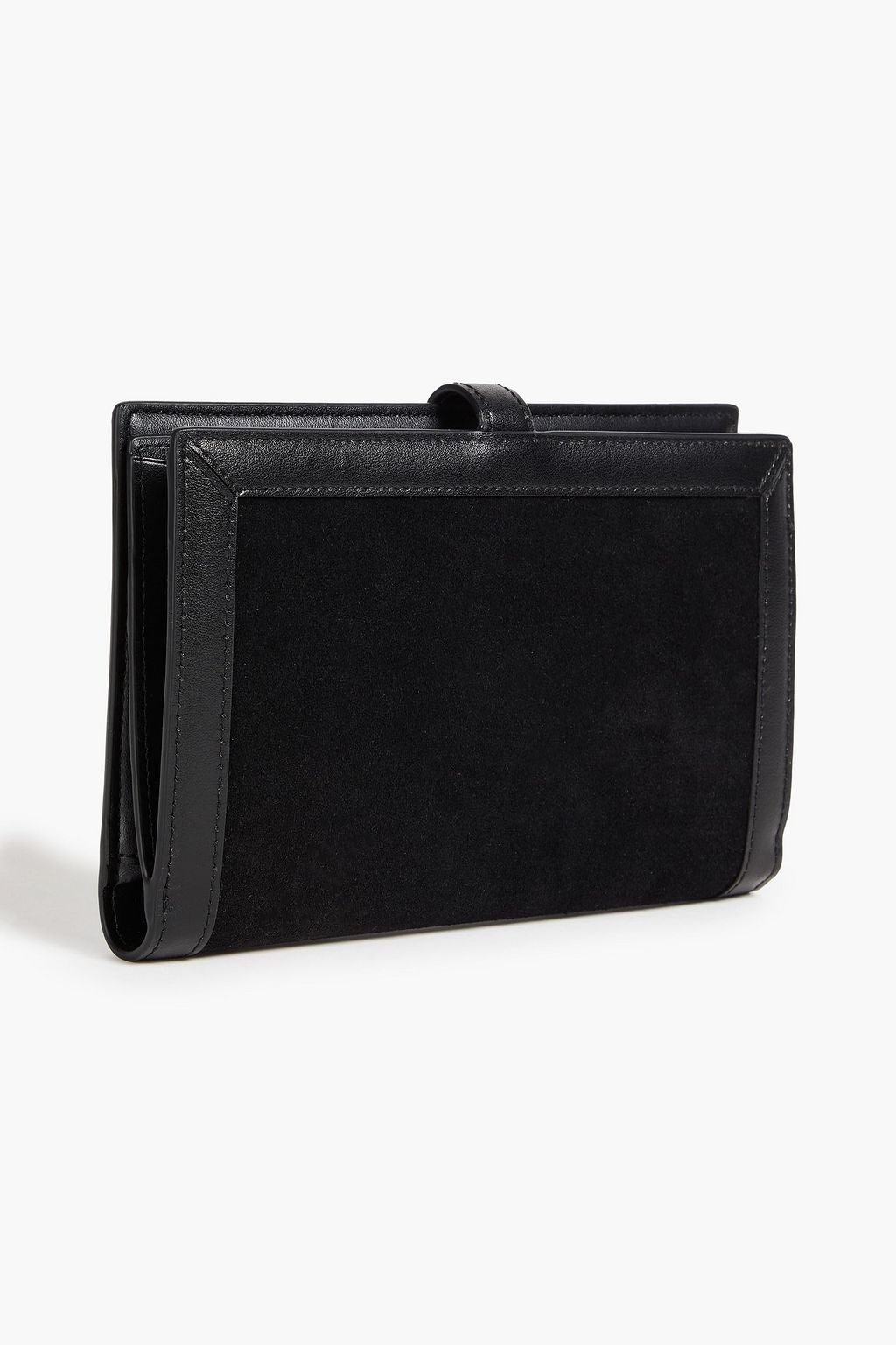 CLAUDIE PIERLOT Leather-trimmed suede clutch