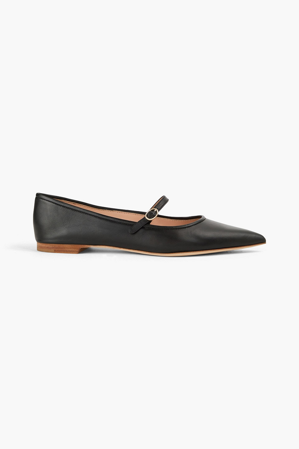 Rupert Sanderson Ina Leather Point-toe Flats In Black