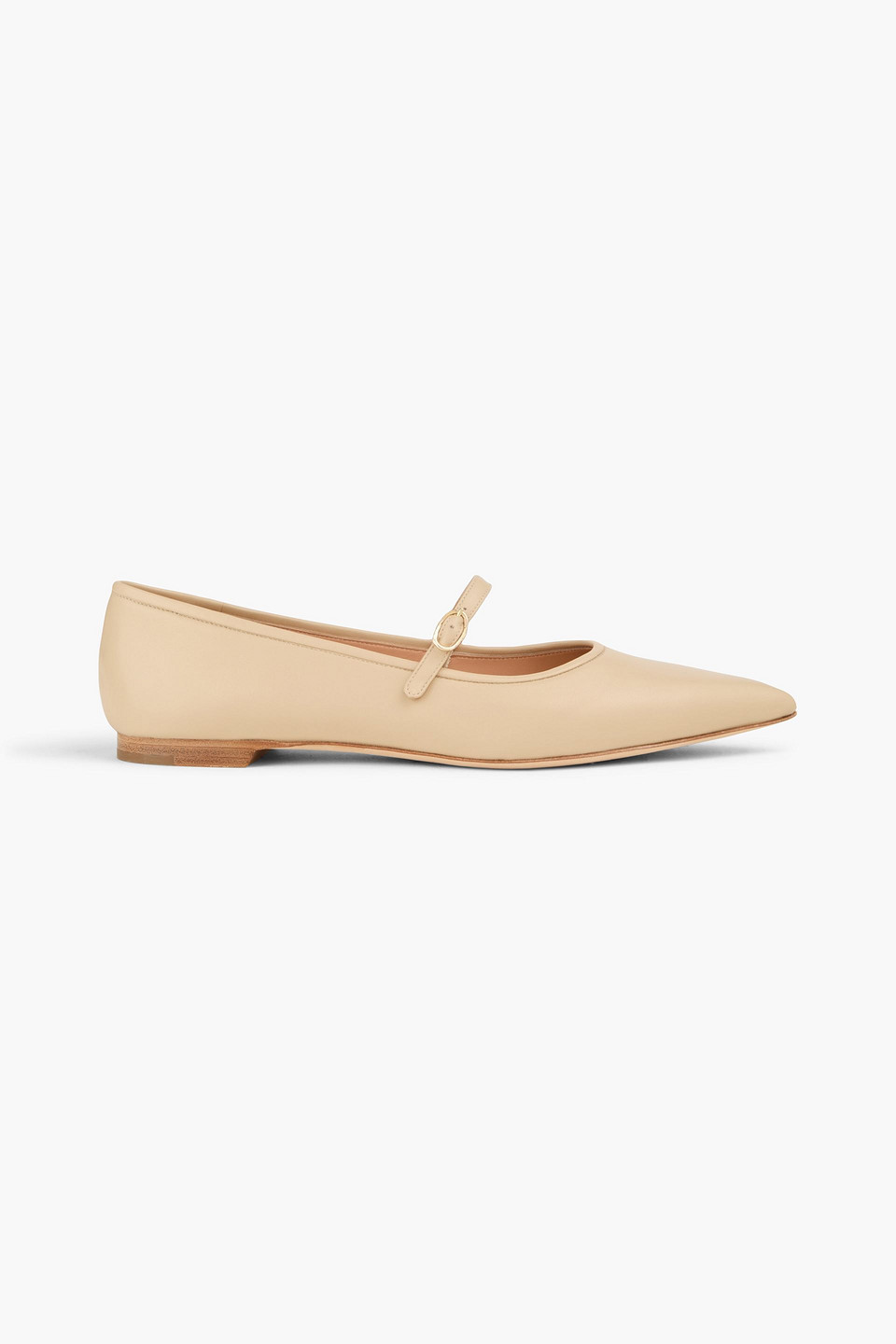 Rupert Sanderson Ina Leather Point-toe Flats In Beige