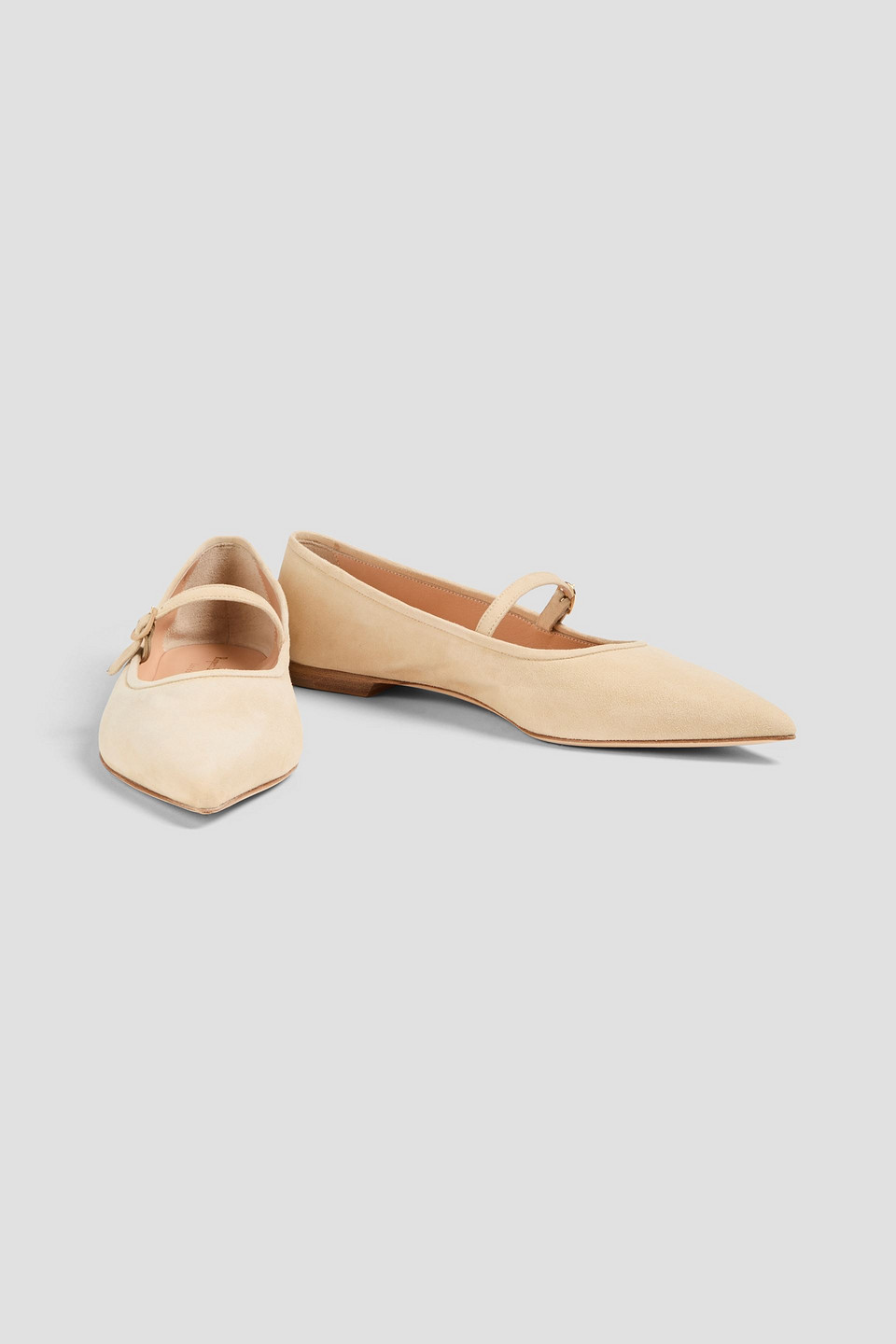  Rupert Sanderson - Ina Suede Point-toe Flats - White - Eu 38.5 
