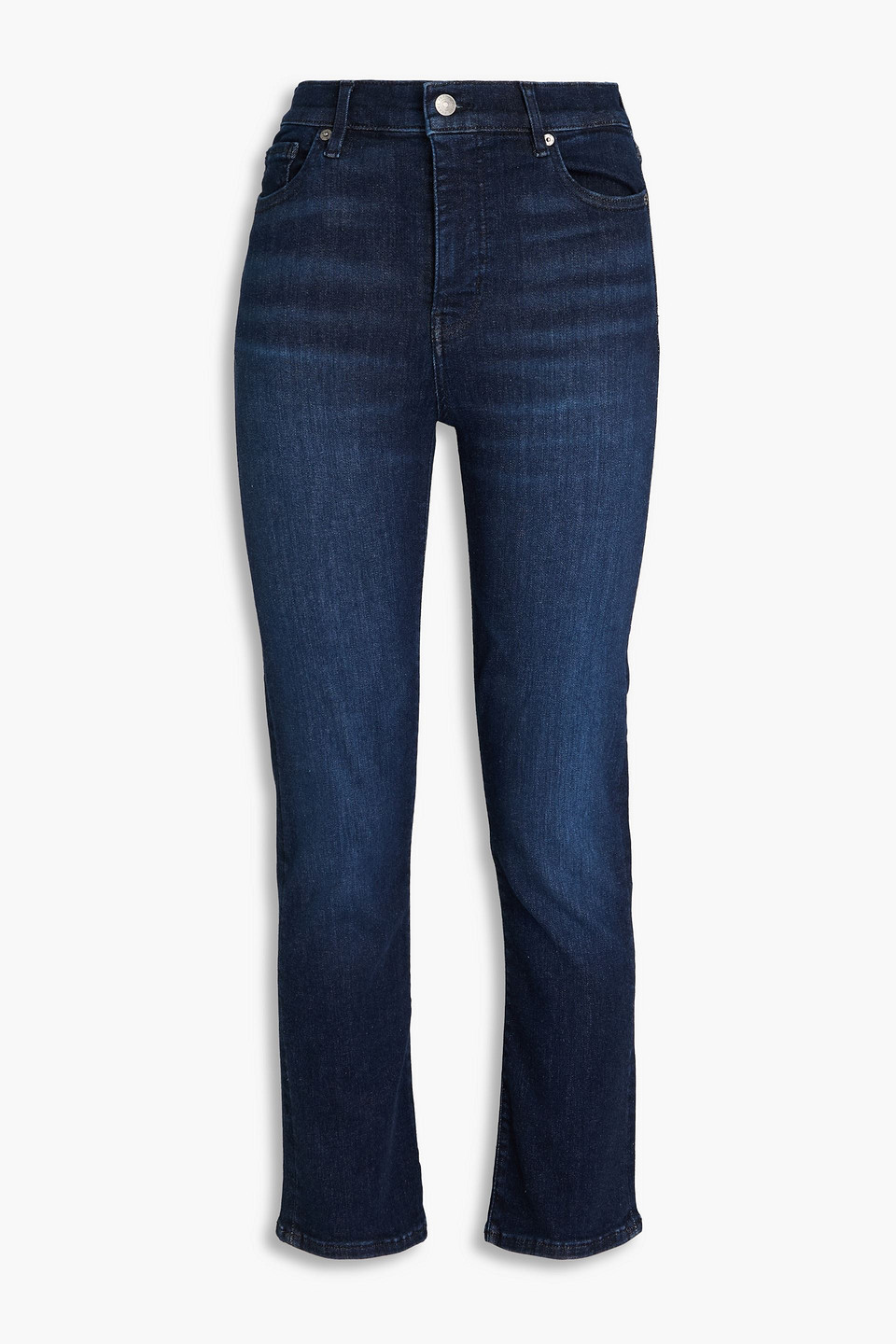frame - le high straight faded high-rise straight-leg jeans - blue - 24