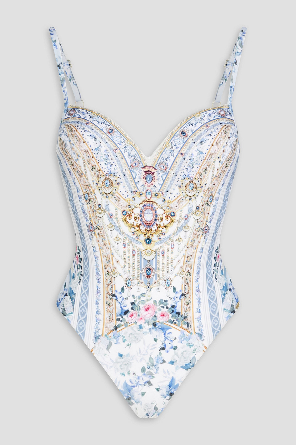 Camilla Season Of The Siren Molded Underwire One-piece Swimsuit In White