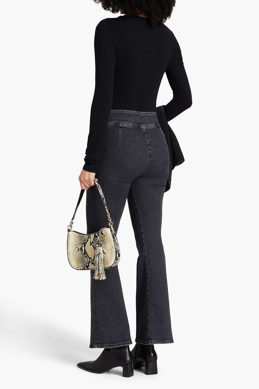 FRAME Ribbed stretch-modal jersey top