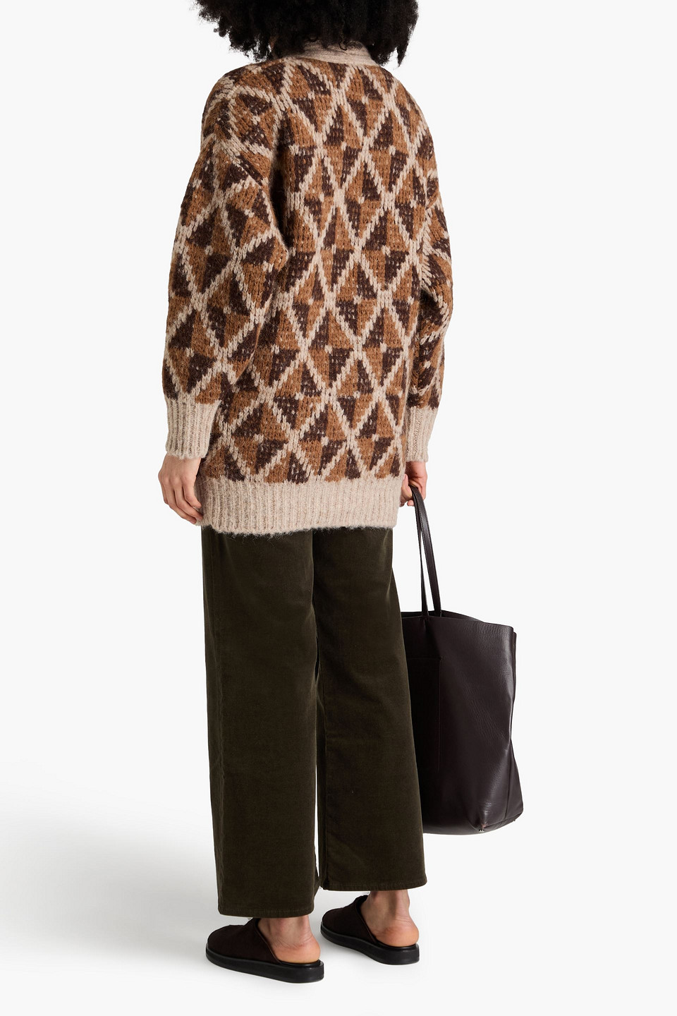  Frame - Cardigan Aus Einer Alpakamischung Mit Intarsienmuster - Braun - Xs 