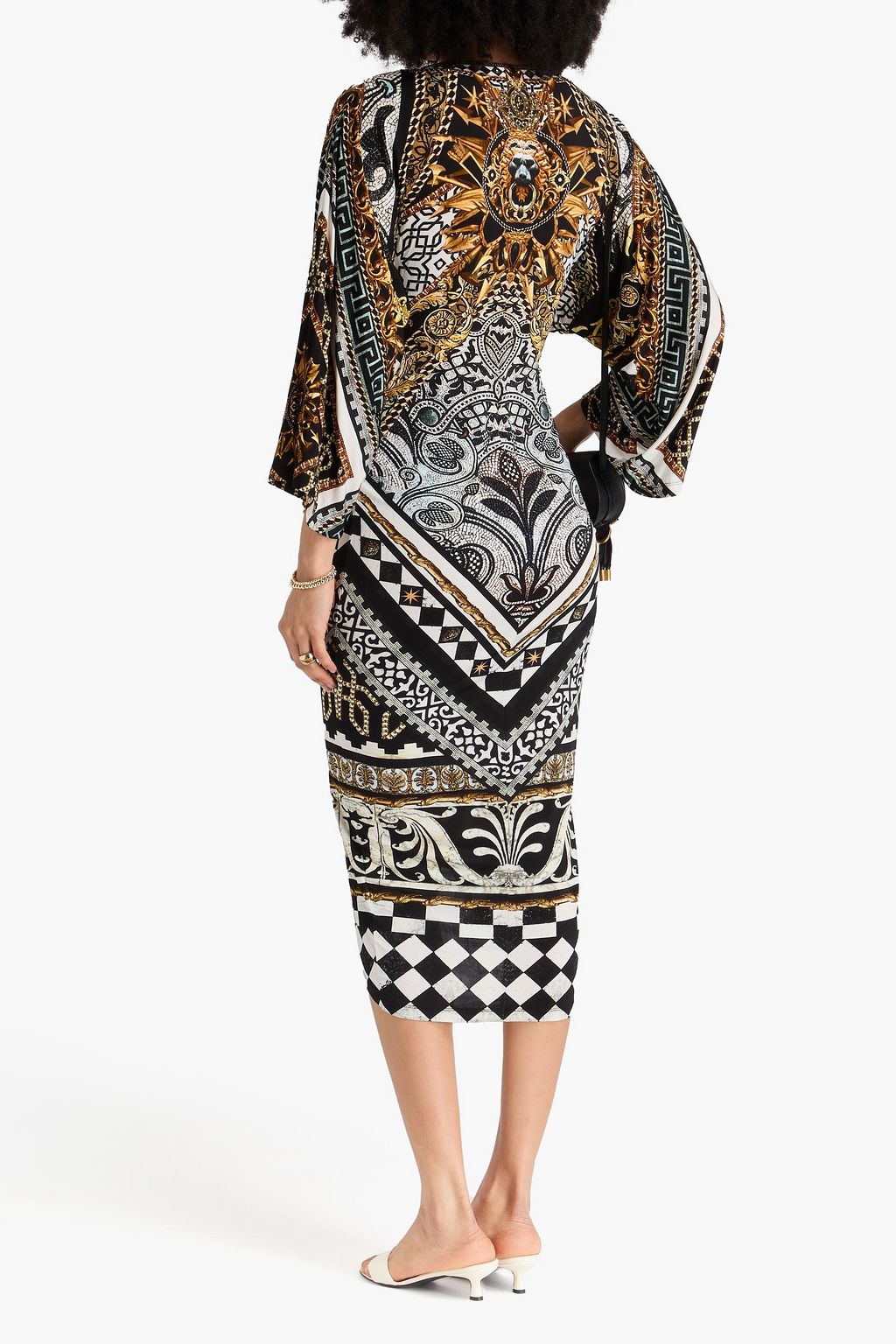 CAMILLA Crystal-embellished printed stretch-jersey midi dress