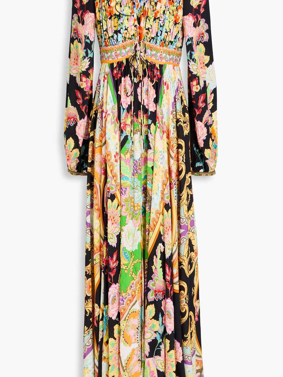 printed crepe maxi dress