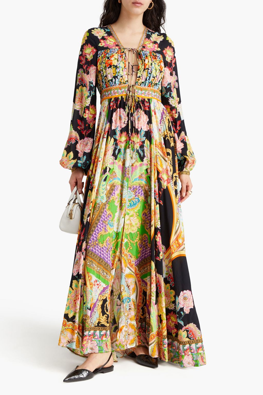 CAMILLA Printed crepe maxi dress