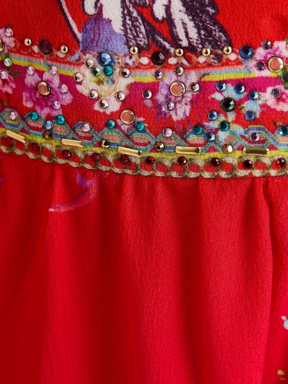 crystal-embellished floral-print silk crepe de chine mini dress