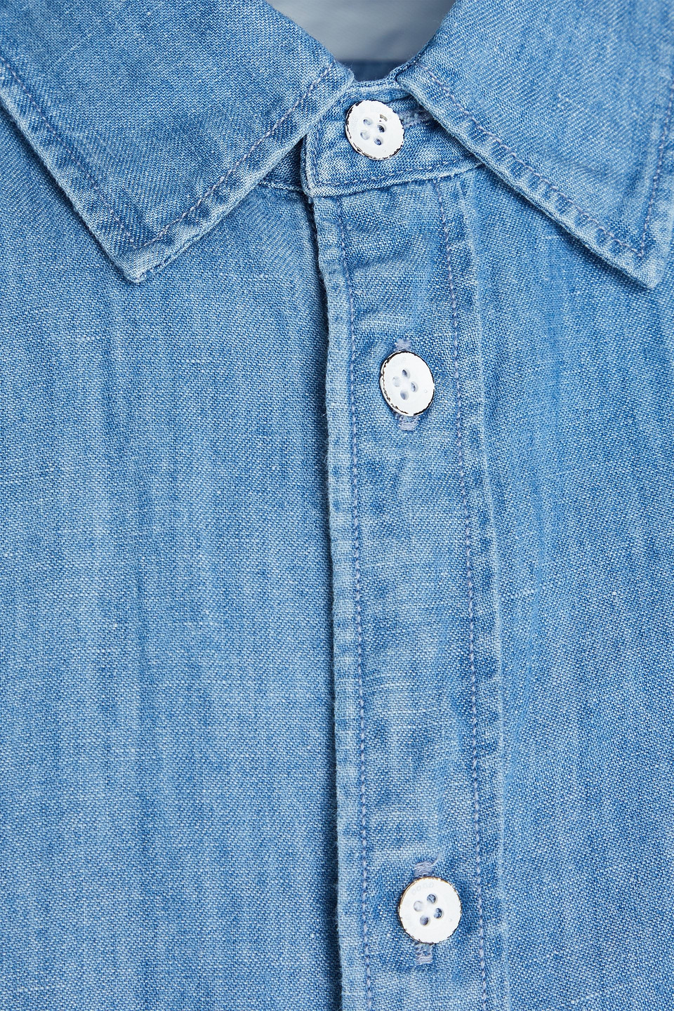 Rag & Bone Finch Cotton And Linen-blend Chambray Shirt In Light Blue