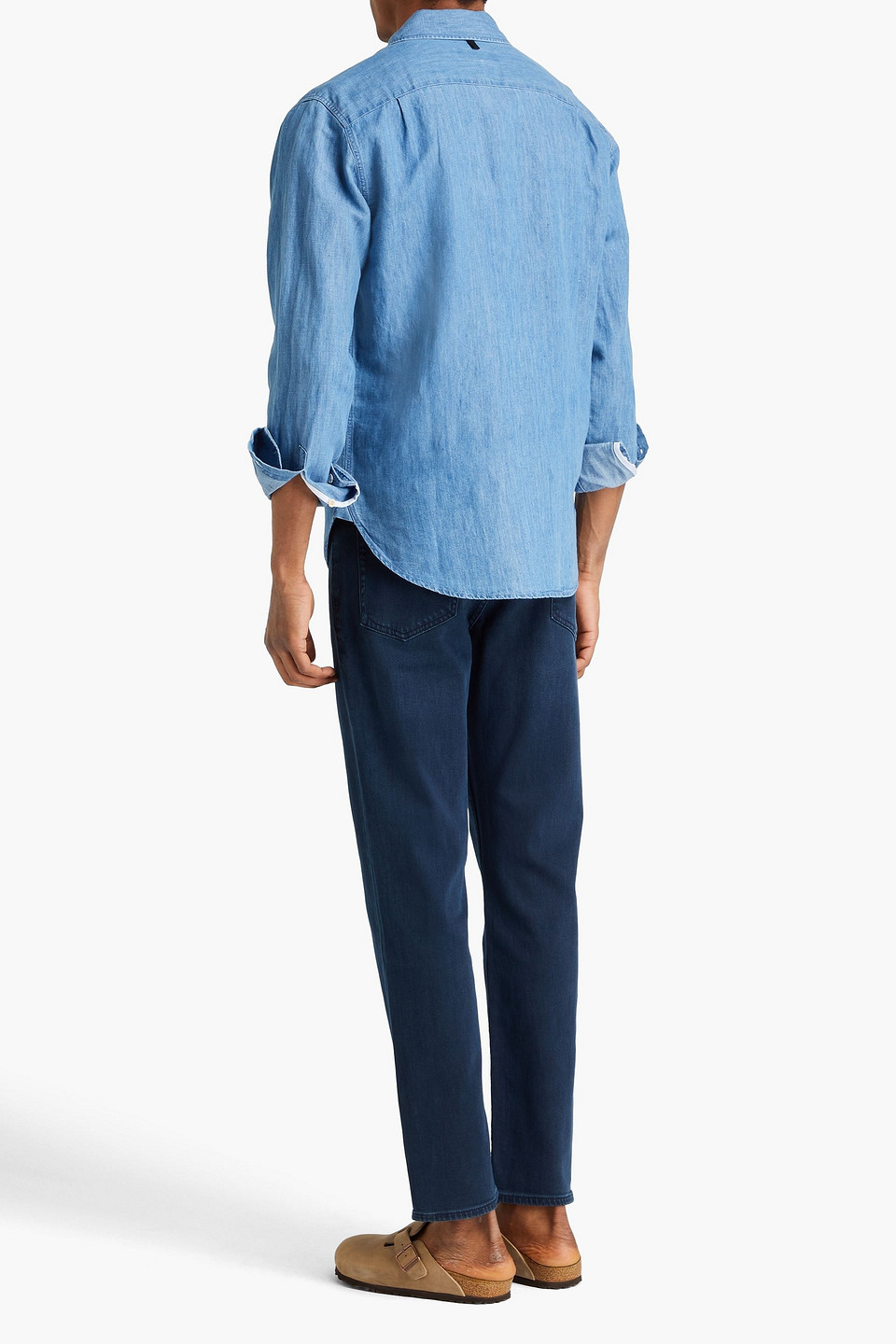 Rag & Bone Finch Cotton And Linen-blend Chambray Shirt In Light Blue