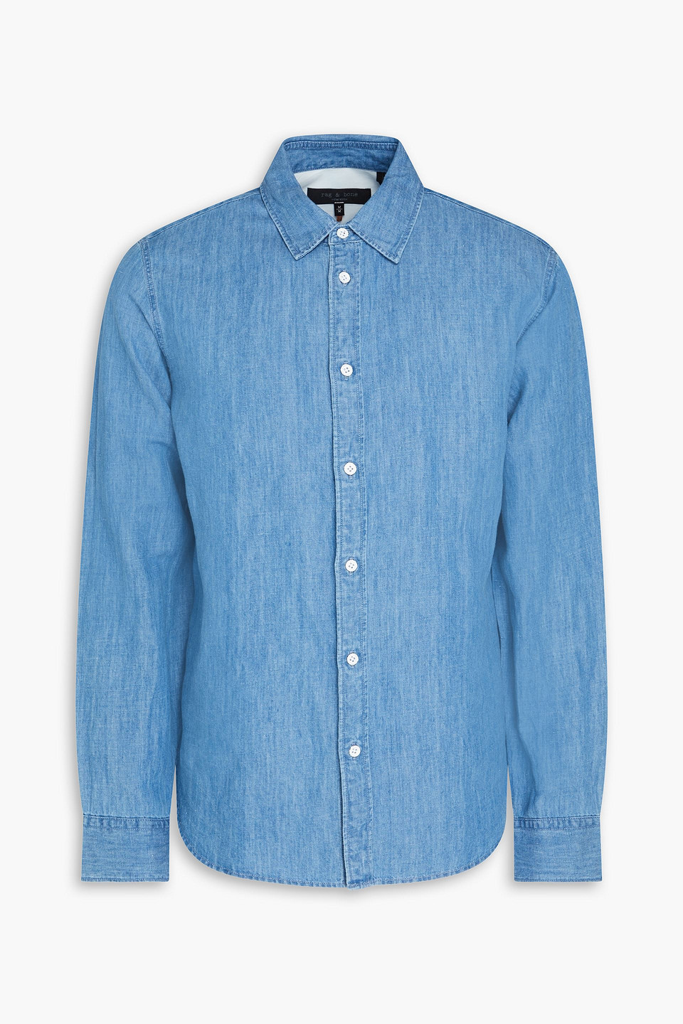 Rag & Bone Finch Cotton And Linen-blend Chambray Shirt In Light Blue