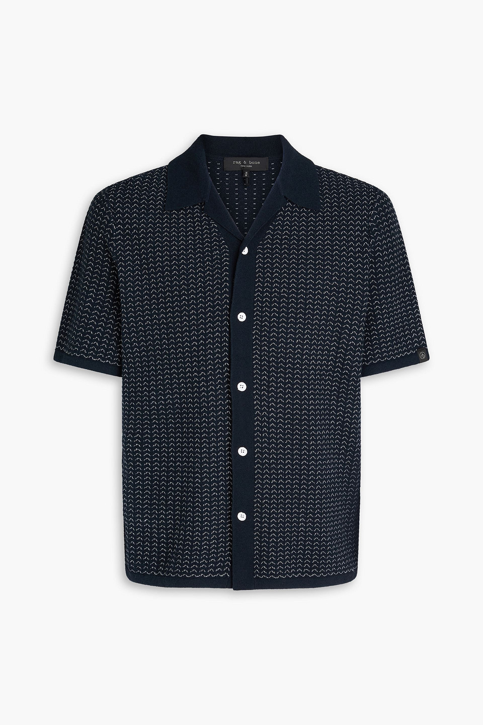 Rag & Bone Avery Cotton-blend Jacquard Shirt In Navy