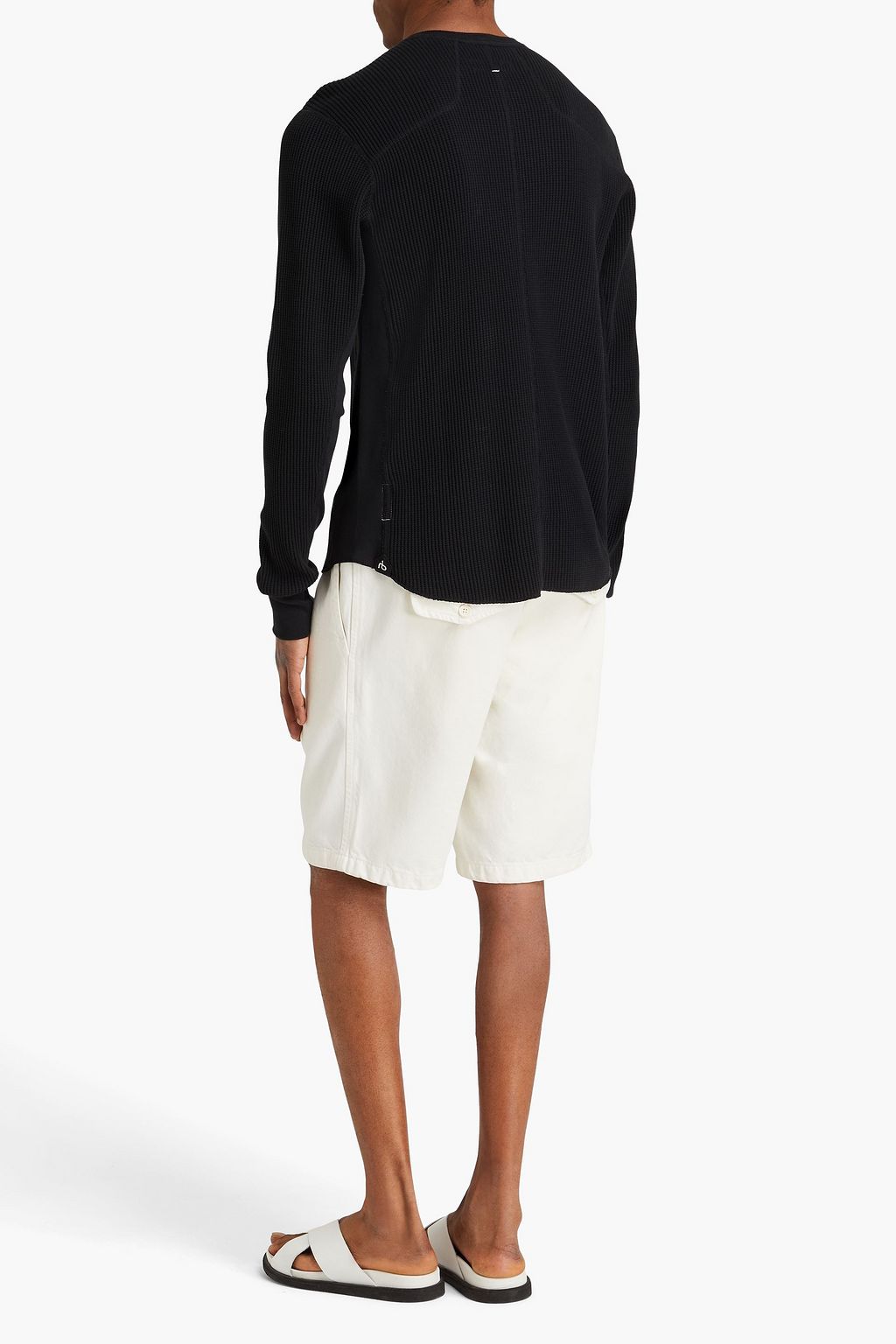 RAG & BONE Devon T-Shirt aus Baumwolle in Waffelstrick mit Henley-Kragen