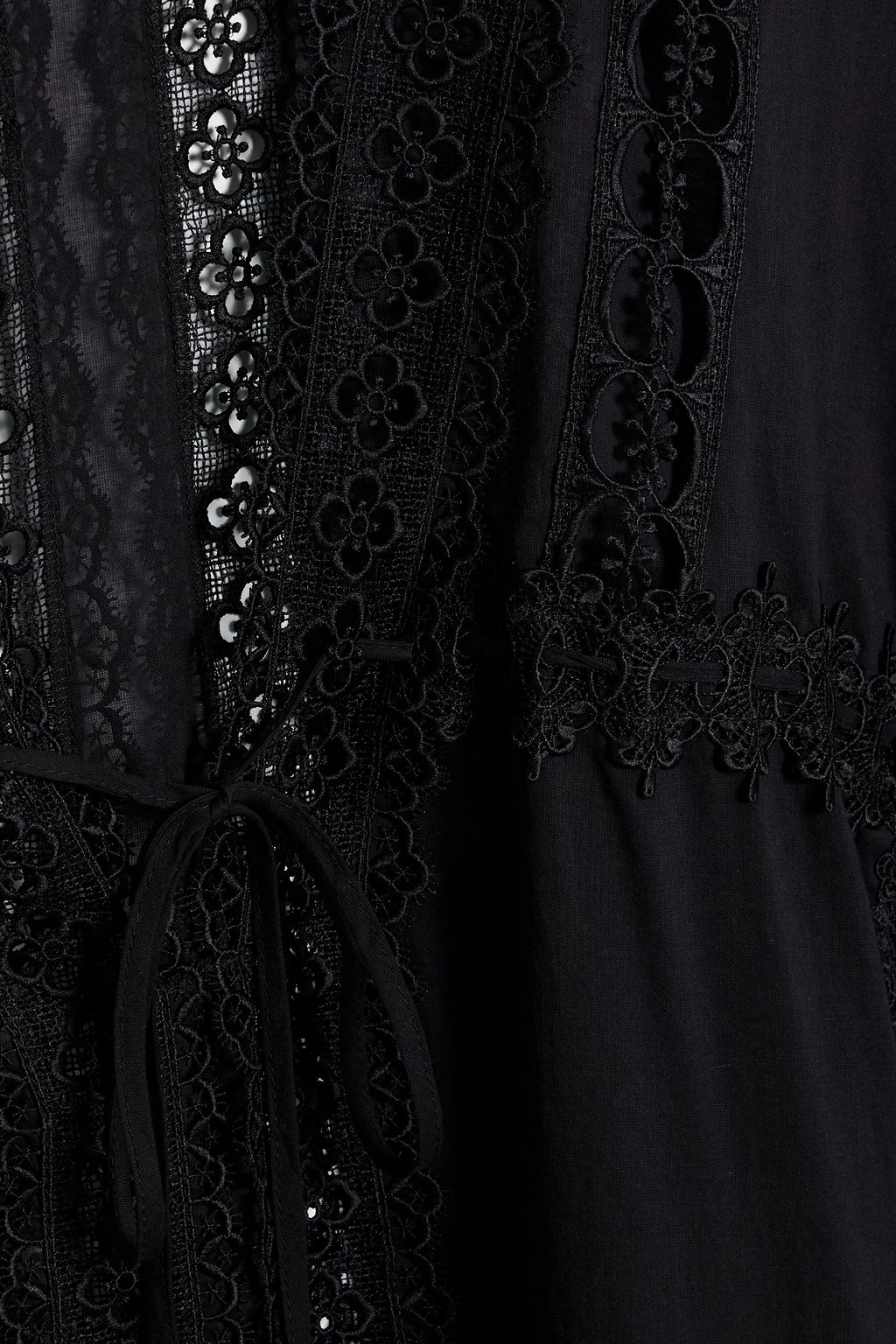 CHARO RUIZ IBIZA Guipure-lace trimmed cotton-voile kaftan