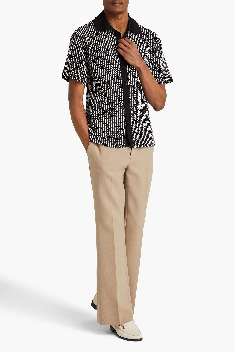  Rag & Bone - Payton Gehäkeltes Hemd - Schwarz - M 