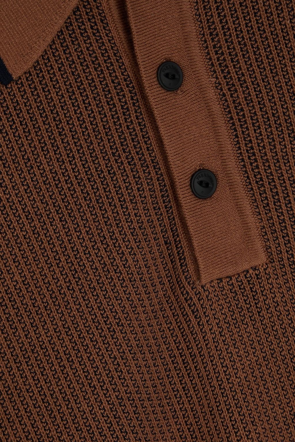 RAG & BONE Harvey ribbed cotton-blend polo shirt