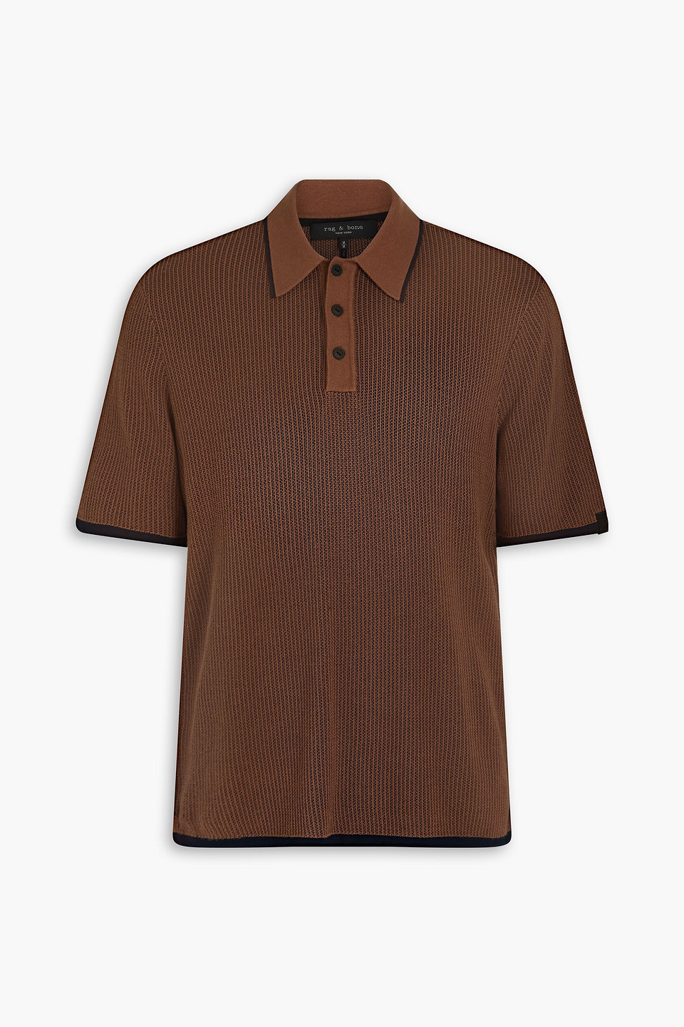 Harvey ribbed cotton-blend polo shirt